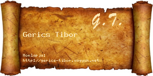 Gerics Tibor névjegykártya
